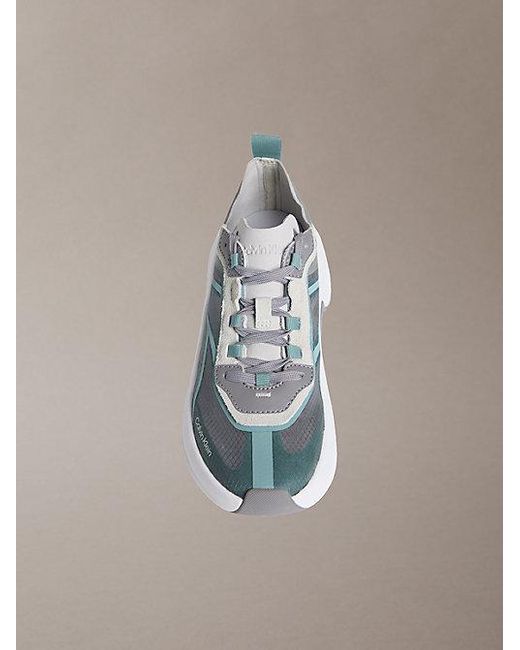 Calvin Klein Metallic Ck Volumax Chunky Ck Stripe Runner Trainers