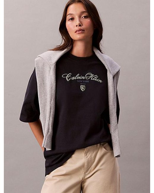 Calvin Klein Black Jeans Logo Graphic Relaxed T-Shirt