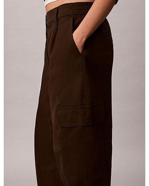 Calvin Klein Brown Jeans Cotton Stretch Cargo Pants