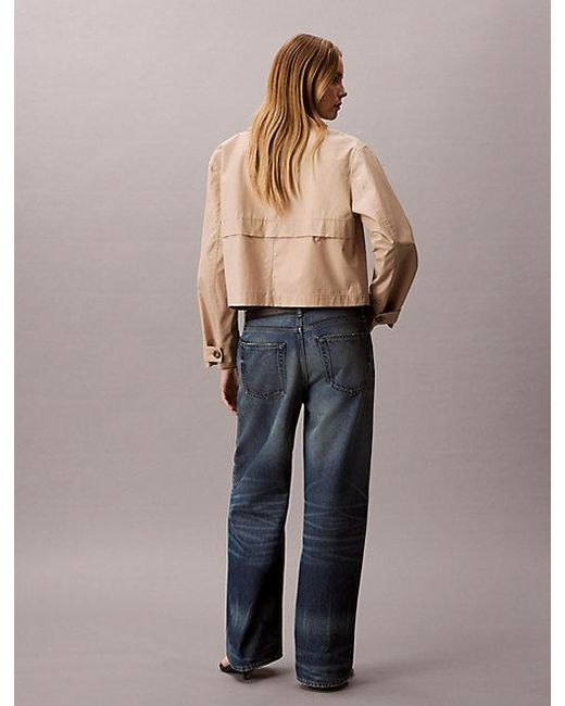 Calvin Klein Multicolor Cotton Twill Short Trench Jacket