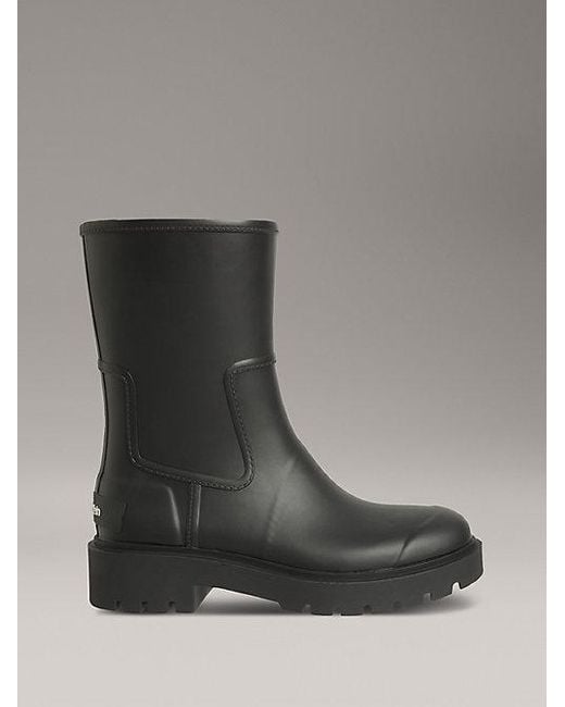 Calvin Klein Waterdichte Regenlaarzen Met Flexibele Grove Zool in het Black