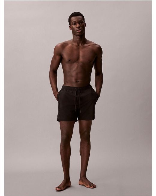 Calvin Klein Brown Core Solid Swim Shorts for men