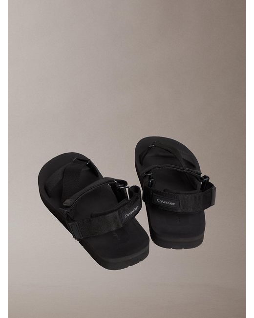 Calvin Klein Black Adjustable Webbing Sandals for men