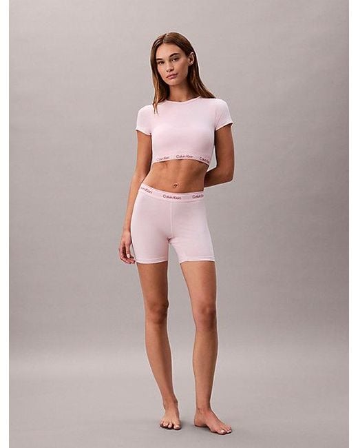Calvin Klein Pink T-Shirt Bralette Icon Cotton Modal