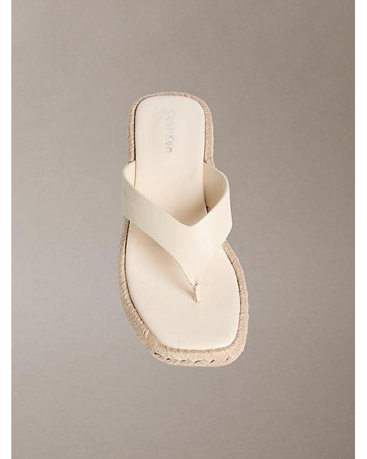 Calvin Klein Multicolor Beta Leather Espadrille Heeled Sandals