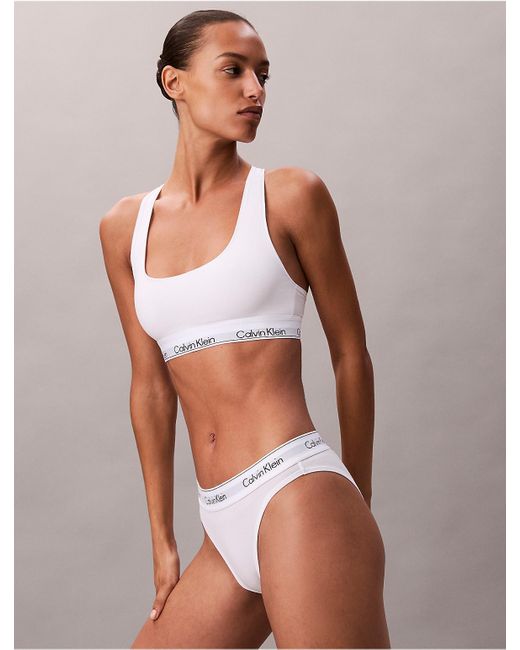 Calvin Klein White Icon Cotton Modal Unlined Bralette