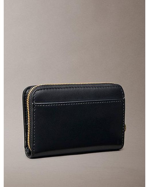 Calvin Klein Gray Leather Rfid Monogram Charm Wallet