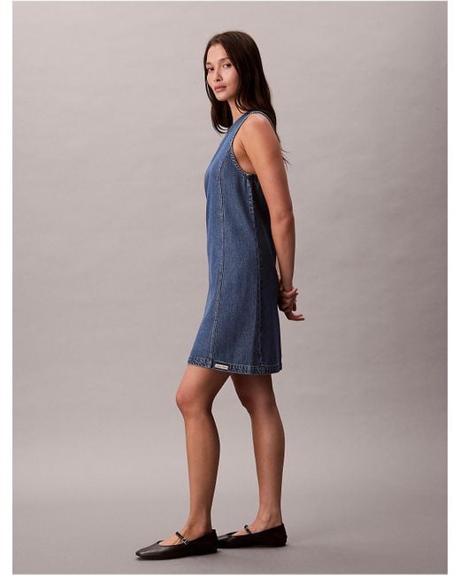 Calvin Klein Blue Calvin Klein Denim Mini Shift Dress