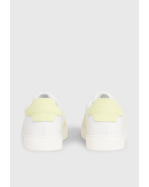 Calvin Klein White Leather Slip-on Shoes