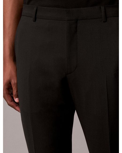 Calvin Klein Black Slim Wool Stretch Trousers for men