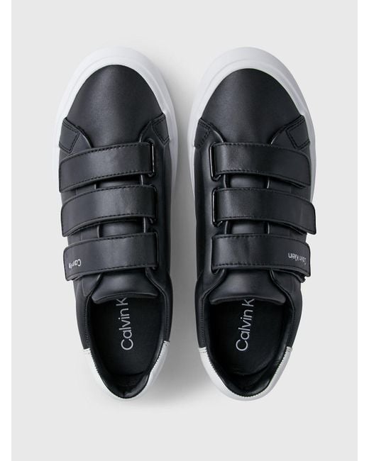 Calvin Klein Blue Leather Velcro Trainers