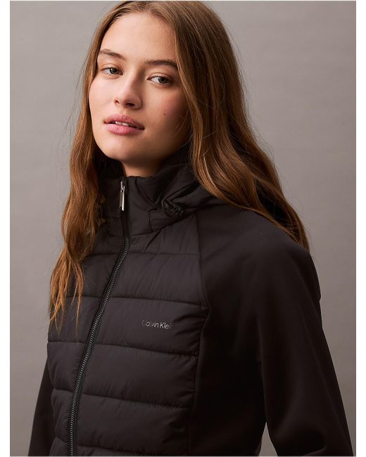 Calvin Klein Multicolor Mixed Media Puffer Jacket