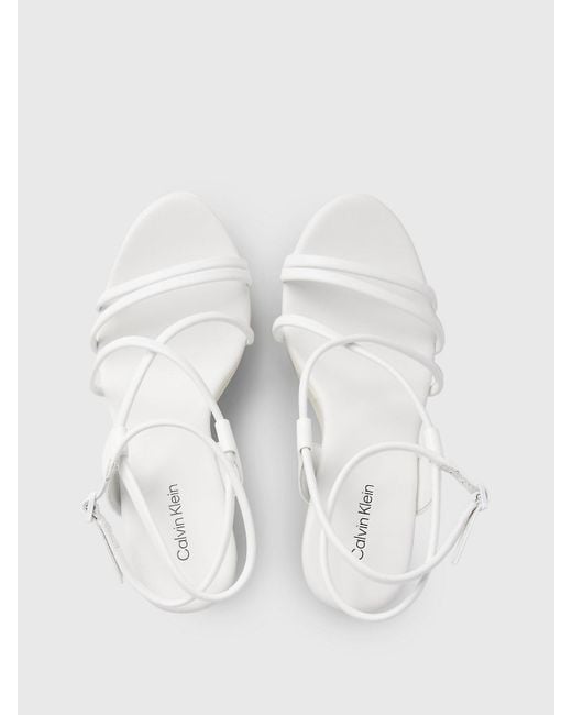 Sandales compensées en cuir Calvin Klein en coloris Natural