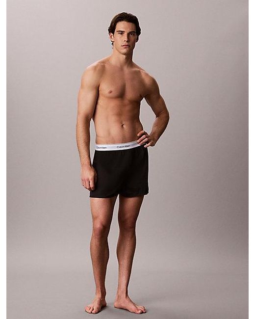 Calvin Klein Black 3 Pack Slim Boxers for men