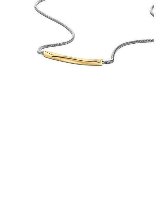 Calvin Klein White Jeans Sculpted Bar Pendant Necklace