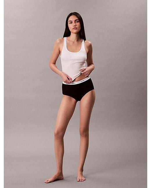 Calvin Klein White Briefs Cotton Stretch Rib
