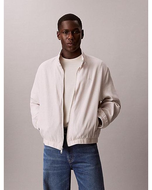 Calvin Klein Blue Jeans Relaxed Linen Cotton Jacket for men