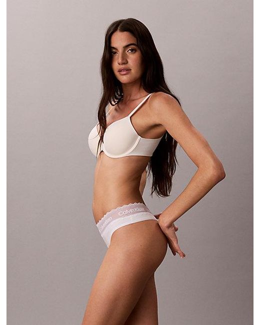 Calvin Klein Brown Thong Cotton Lace