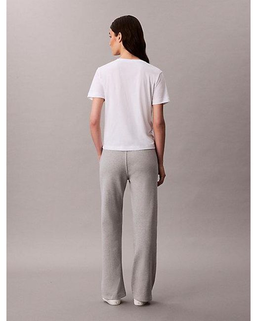 Calvin Klein Gray Jeans Cotton Terry Track Trousers