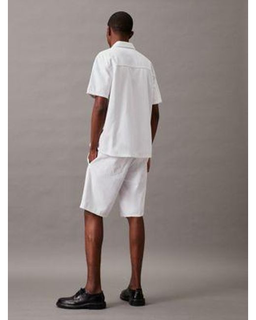 Calvin Klein Denim Trouser Korte Broek in het White voor heren