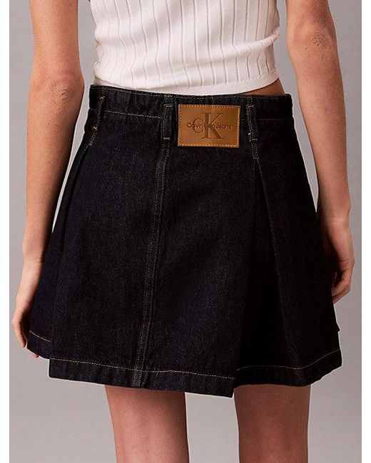 Calvin Klein Geplooide Denim Rok in het Multicolor