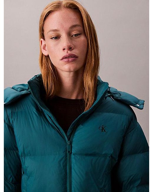 Calvin Klein Blue Kurze Daunen-Steppjacke