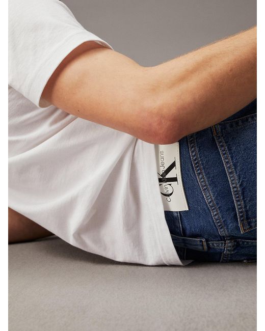 Calvin Klein Blue Denim Trouser Shorts for men