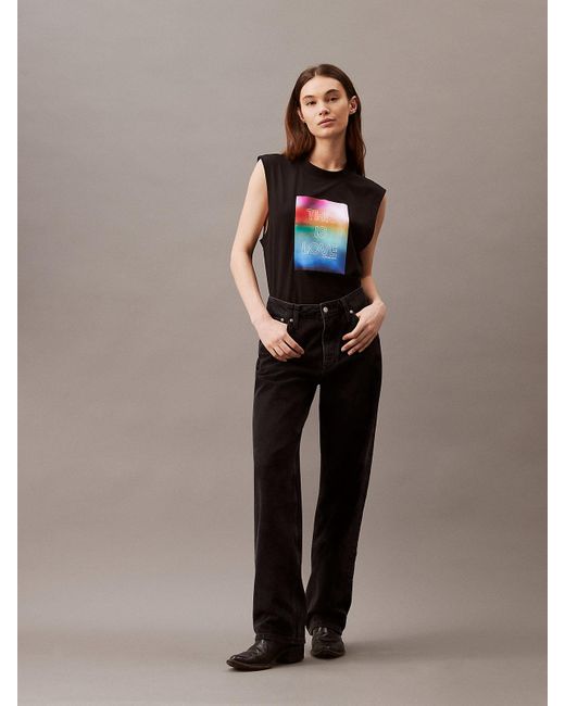 Calvin Klein Brown Unisex Sleeveless T-shirt - Pride