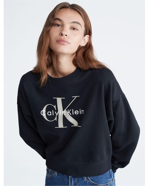 Calvin Klein | Crewneck Blue Lyst Relaxed Logo Monogram Sweatshirt in
