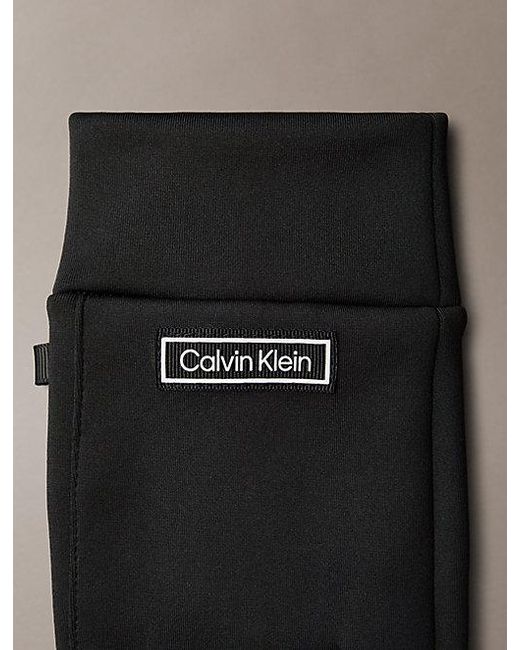 Calvin Klein Black Technical Stretch Touchscreen Gloves for men