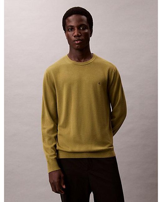 Calvin Klein Klassieke Merinowollen Trui in het Multicolor voor heren
