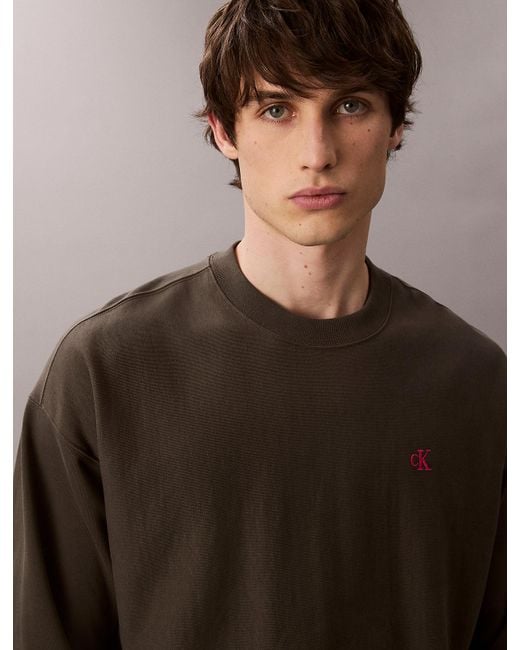 Felpa Dal Taglio Rilassato di Calvin Klein in Brown da Uomo