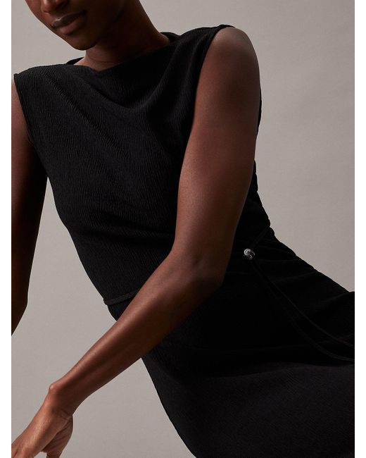 Robe-tube relaxed longue Calvin Klein en coloris Black