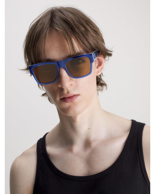 Calvin Klein Blue Rectangle Sunglasses Ckj23605S for men
