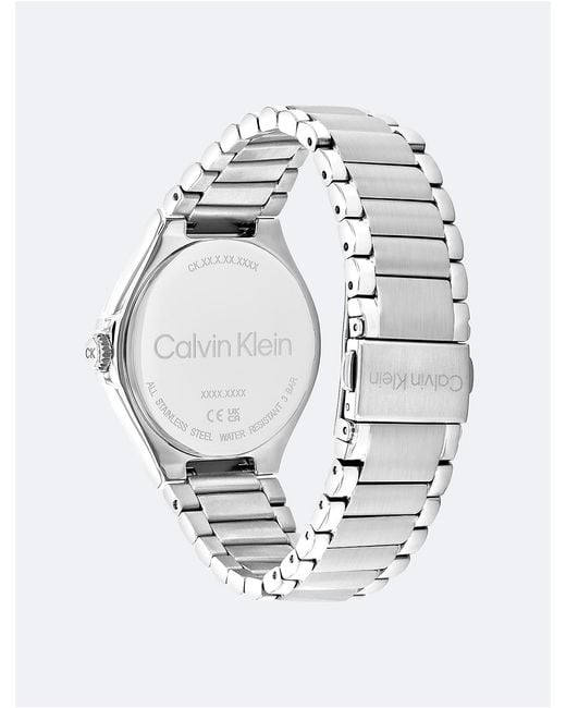 Calvin Klein White Multifunction Integrated Link Bracelet Watch