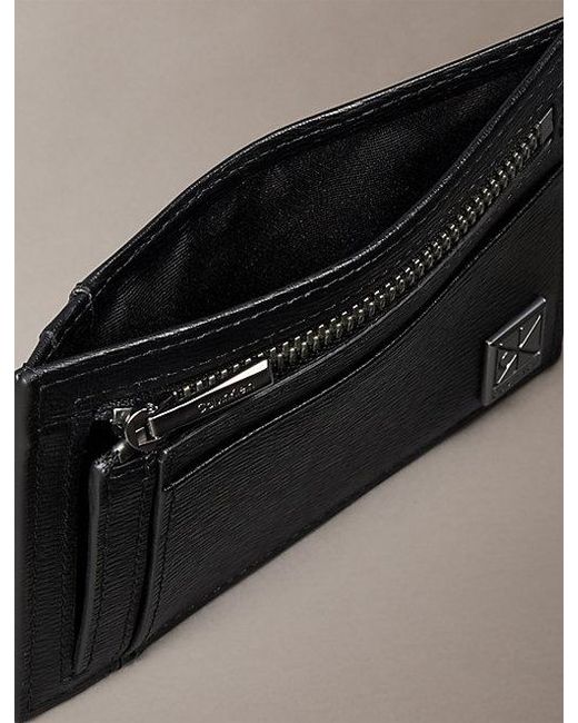 Calvin Klein Black Emblem Logo Textured Cardholder for men
