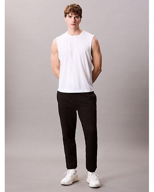 Calvin Klein White Sport Fleece Joggers for men
