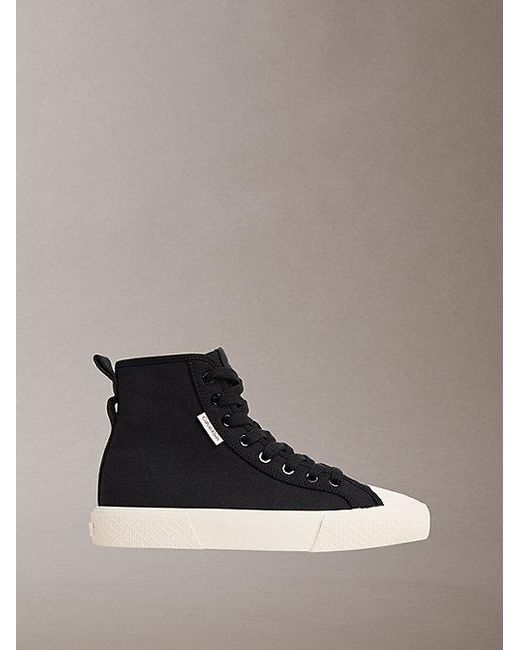 Calvin Klein Brown Ck Luna Canvas High Top Logo Trainers