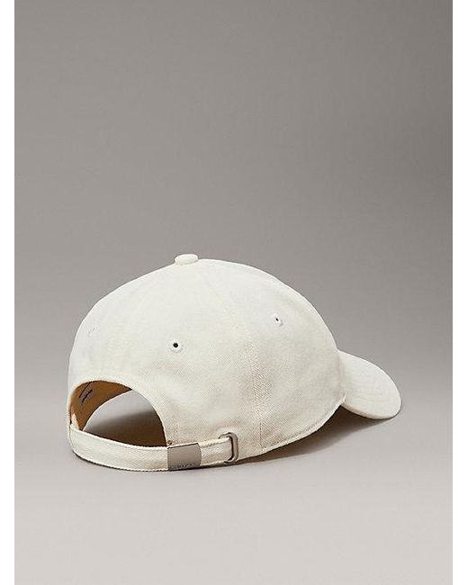 Calvin Klein White Embroidered Monogram Baseball Cap