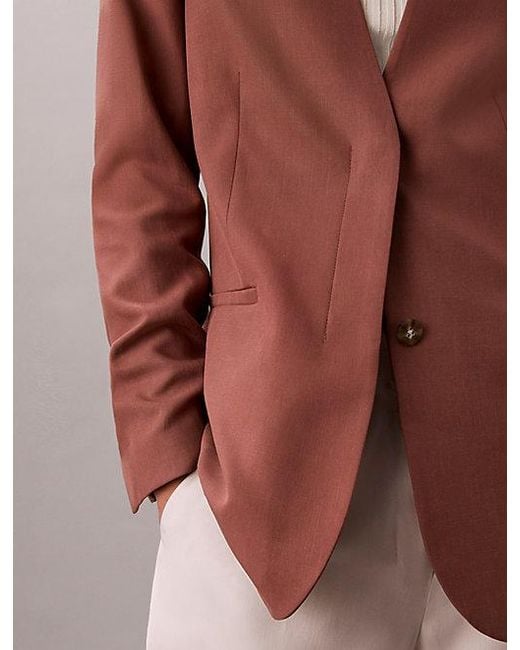 Calvin Klein Pink Lyocell Linen Blend Blazer