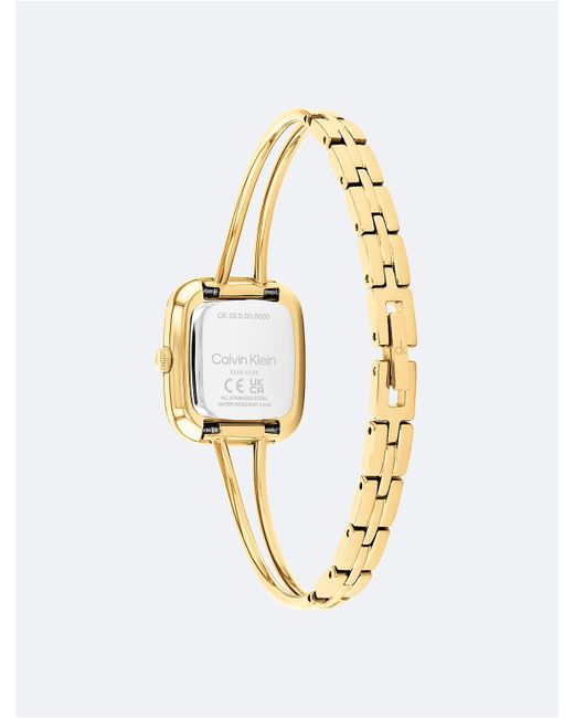 Calvin Klein White Brushed Dial Bangle Watch