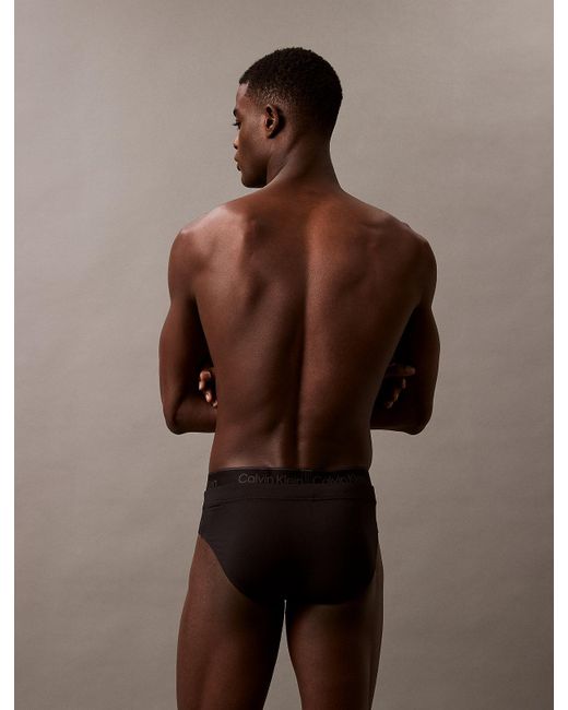 Calvin Klein Brown Double Waistband Swim Briefs for men