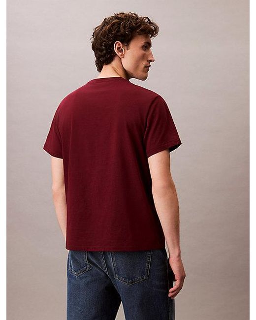 Calvin Klein Monogramm-T-Shirt in Red für Herren
