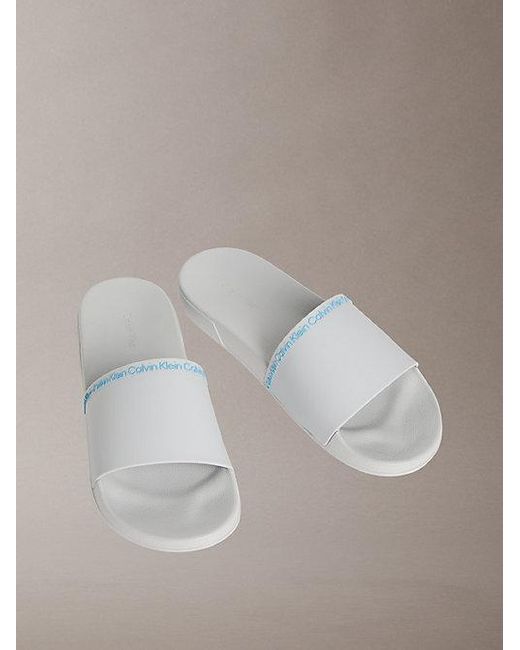 Calvin Klein Konturierte Logo-Slippers in Multicolor für Herren