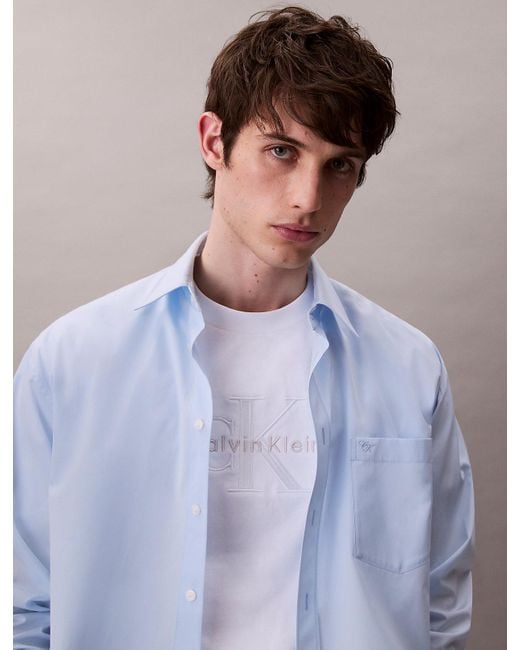 T-Shirt Con Monogramma Dal Taglio Relaxed di Calvin Klein in Purple da Uomo