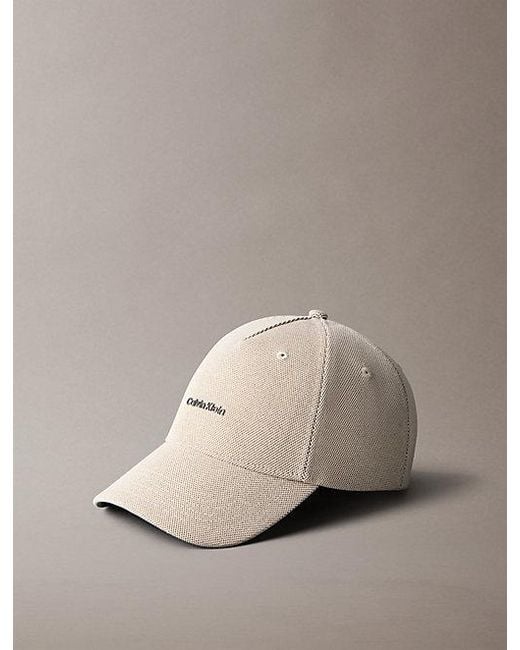 Calvin Klein Natural Canvas Texture Adjustable Logo Cap for men