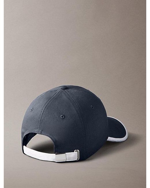 Calvin Klein Blue Textured Monogram Baseball Cap for men