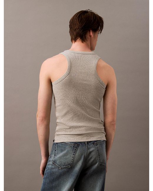 Calvin Klein Blue Cotton Stretch Lounge Tank Top for men