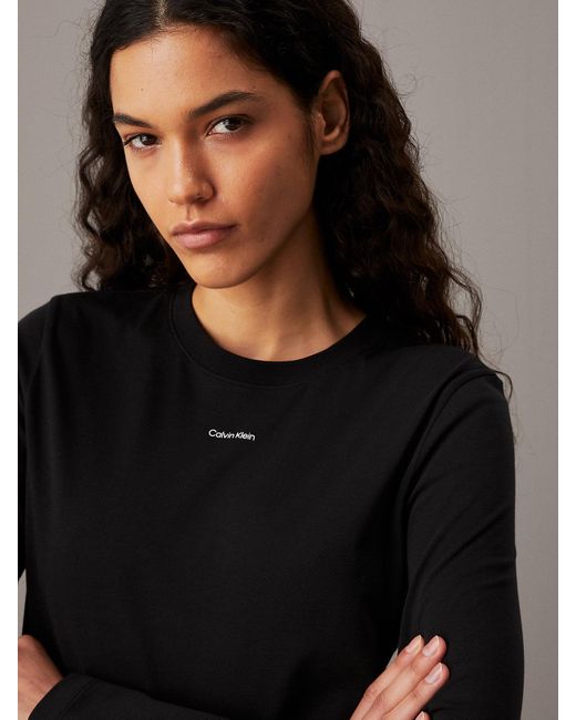 Calvin klein black long sleeve shirt hot sale