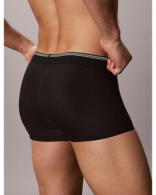 Calvin Klein Black Low Rise Trunks Graphic Monogram Micro for men